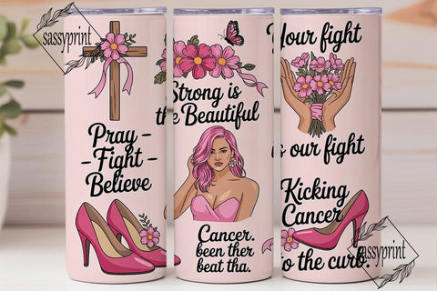 Breast Cancer Awareness 20oz Tumbler Sublimation sassyprint 