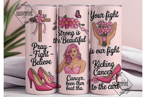 Breast Cancer Awareness 20oz Tumbler Sublimation sassyprint 