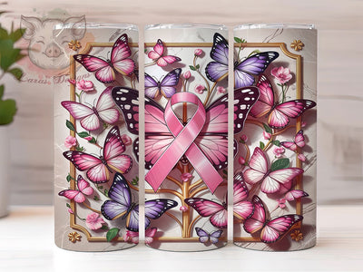 Breast Cancer Awareness 20oz Tumbler Wrap, Breast Cancer Tumbler, Pink Ribbon Design, 3D Sublimation, Cancer Awareness, 20oz Tumbler Wrap, Fight Cancer, Breast Cancer Support Sublimation Lara' s Designs 