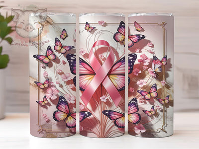 Breast Cancer Awareness 20oz Tumbler Wrap, Breast Cancer Tumbler, Pink Ribbon Design, 3D Sublimation, Cancer Awareness, 20oz Tumbler Wrap, Fight Cancer, Breast Cancer Support Sublimation Lara' s Designs 