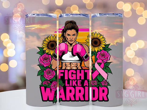 Breast Cancer Awareness 20oz Tumbler Wrap Sublimation Design, Straight Tapered Tumbler Wrap, Inspiration Tumbler Png, Instant Digital Download Sublimation SvggirlplusArt 