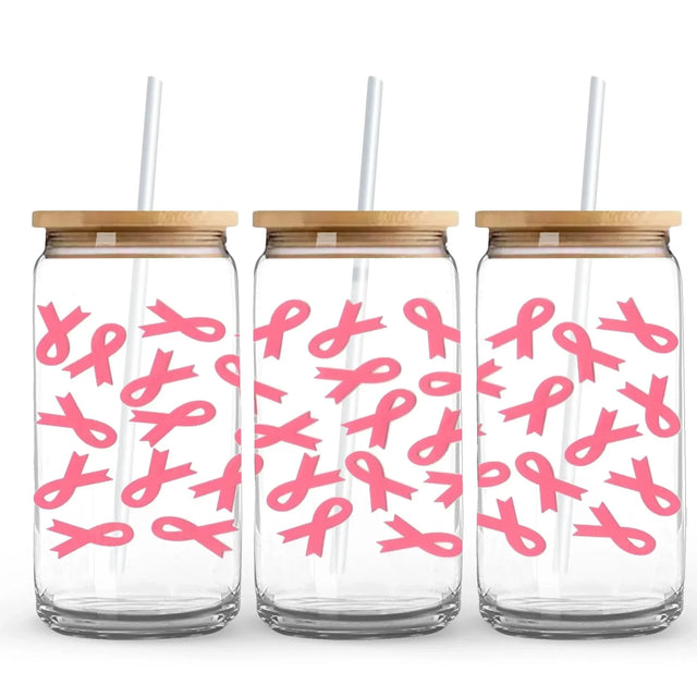 Breast Cancer Awareness 9.7 x 4.3 UV DTF Wrap Only (Cup NOT Included) Physical DIY Craft Warehouse 