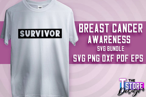 Breast Cancer Awareness Bundle SVG | Breast Cancer SVG | Quotes Design | SVG Files SVG The T Store Design 