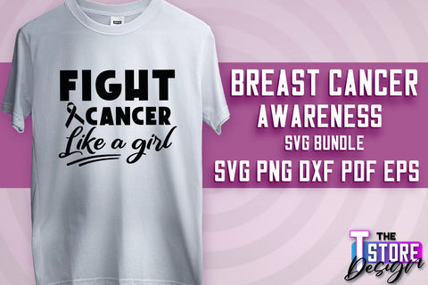 Breast Cancer Awareness Bundle SVG | Breast Cancer SVG | Quotes Design | SVG Files SVG The T Store Design 
