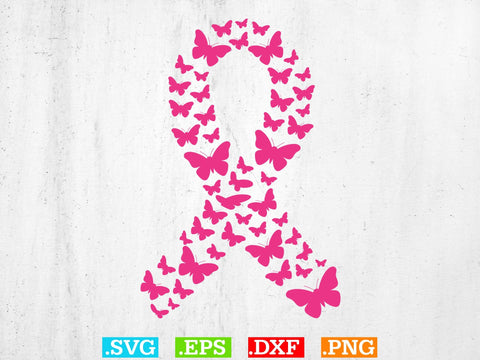 Breast Cancer Awareness Butterfly SVG Bundle, Cancer Ribbon SVG, Butterfly Awareness, Digital Download SVG Creativeart88 