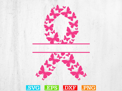 Breast Cancer Awareness Butterfly SVG Bundle, Cancer Ribbon SVG, Butterfly Awareness, Digital Download SVG Creativeart88 