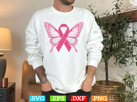 Breast Cancer Awareness Butterfly SVG Bundle, Cancer Ribbon SVG, Butterfly Awareness, Digital Download SVG Creativeart88 