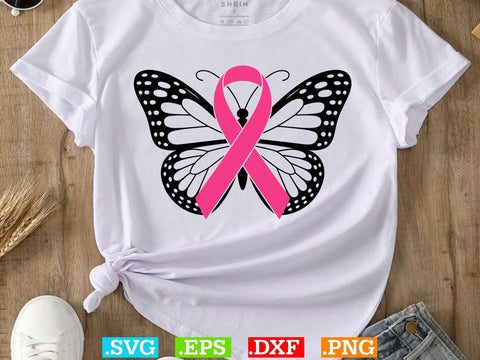 Breast Cancer Awareness Butterfly SVG Bundle, Cancer Ribbon SVG, Butterfly Awareness, Digital Download SVG Creativeart88 