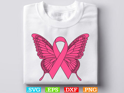 Breast Cancer Awareness Butterfly SVG Bundle, Cancer Ribbon SVG, Butterfly Awareness, Digital Download SVG Creativeart88 