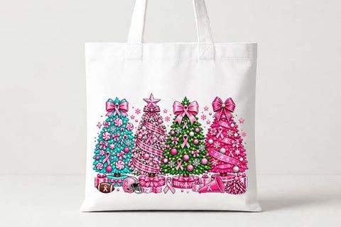 Breast Cancer Awareness Christmas Trees PNG SVG BillahCrafts 