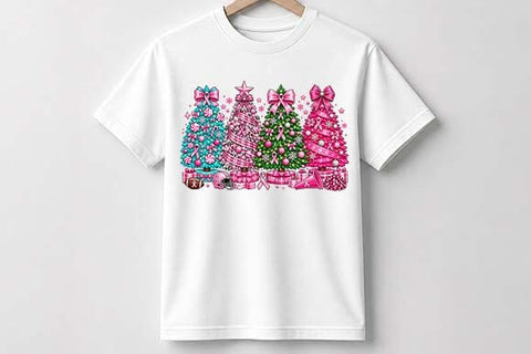 Breast Cancer Awareness Christmas Trees PNG SVG BillahCrafts 