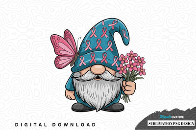 Breast cancer awareness gnome sublimation png design Sublimation Regulrcrative 