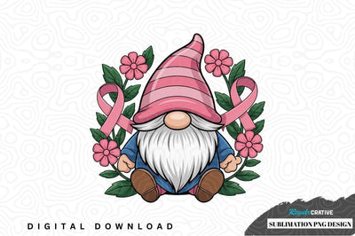 Breast cancer awareness gnome sublimation png design Sublimation Regulrcrative 