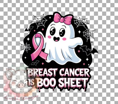 Breast Cancer Awareness Graphic, Halloween Pink Ghost PNG, Boo Sheet Design, Breast Cancer Sublimation, Cute Ghost Clipart, Pink Ribbon Art, October Awareness Print Sublimation Lara' s Designs 