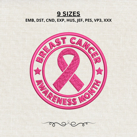 Breast Cancer Awareness Month Embroidery Design – Pink Ribbon Cancer Awareness Machine Embroidery File, Breast Cancer Support Design Embroidery/Applique DESIGNS PatternFeed8 
