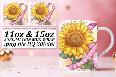 Breast Cancer Awareness Mug Design – Pink Ribbon Sublimation Sublimation afrosvg 
