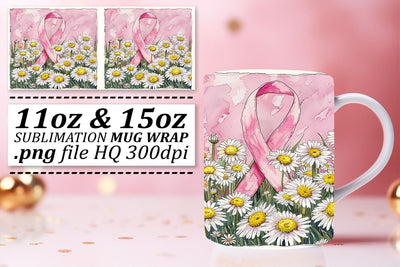 Breast Cancer Awareness Mug Wrap – 11oz & 15oz Sublimation Print Sublimation afrosvg 