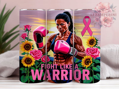 Breast Cancer Awareness, Pink Ribbon 20oz Tumbler Wrap PNG, Fight Like A Warrior Tumbler PNG Sublimation Design, Straight & Tapered Tumbler Wrap, Instant Digital Download Sublimation Li Zamperini 