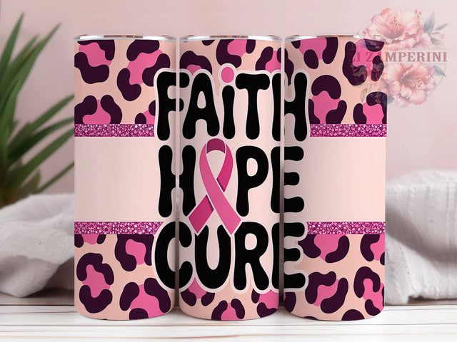 Breast Cancer Awareness Pink Ribbon Hope Tumbler, Pink Ribbon Wrap, Faith Hope Cure Tumbler, 20oz Awareness Tumbler, Cancer Survivor Gift, Support Cancer Wrap Sublimation Li Zamperini 