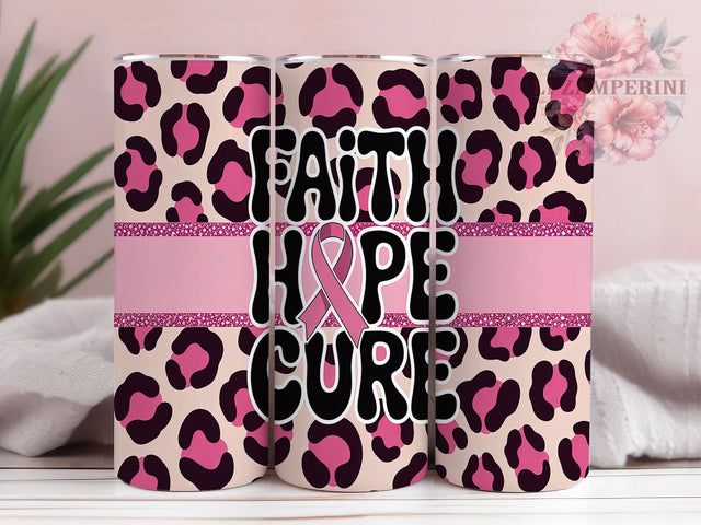 Breast Cancer Awareness Pink Ribbon Hope Tumbler, Pink Ribbon Wrap, Faith Hope Cure Tumbler, 20oz Awareness Tumbler, Cancer Survivor Gift, Support Cancer Wrap Sublimation Li Zamperini 