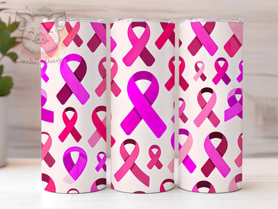 Breast Cancer Awareness Ribbon Tumbler, Breast Cancer Awareness Pattern, Support Ribbon Design, 20Oz Sublimation Wrap, Hope Ribbon Art, Awareness Ribbon Texture, Tumbler Sublimation Sublimation Lara' s Designs 