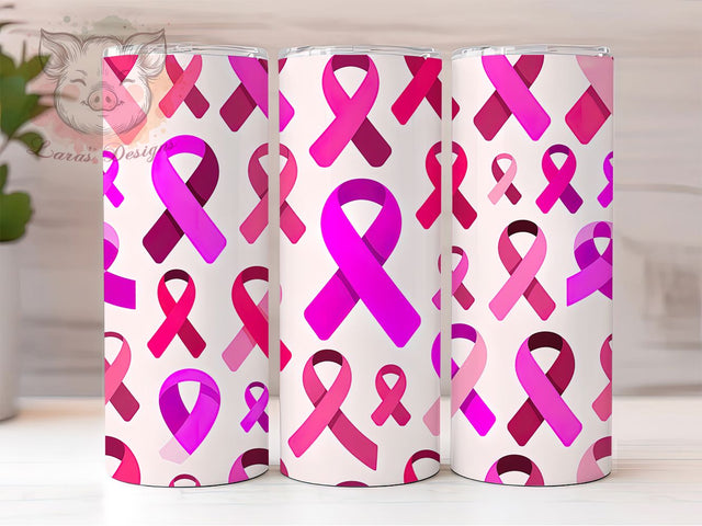 Breast Cancer Awareness Ribbon Tumbler, Breast Cancer Awareness Pattern, Support Ribbon Design, 20Oz Sublimation Wrap, Hope Ribbon Art, Awareness Ribbon Texture, Tumbler Sublimation Sublimation Lara' s Designs 