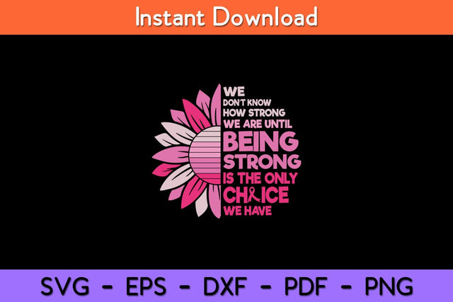 Breast Cancer Awareness Survivor Pink Ribbon Sunflower Svg Design SVG artprintfile 