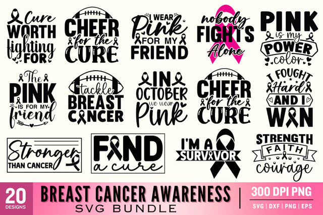 Breast Cancer Awareness SVG Bundle SVG Designangry 