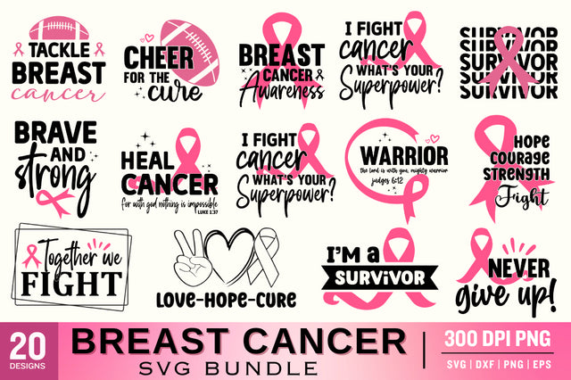 Breast Cancer Awareness SVG Bundle SVG Designangry 