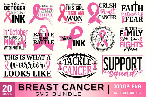Breast Cancer Awareness SVG Bundle SVG Designangry 