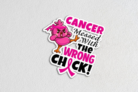 Breast Cancer Awareness Svg - Cancer Messed With The Wrong Chick, Awareness Shirts, Awareness Ribbon Svg, Breast Cancer Gifts, Svg Cut File SVG DesignDestine 