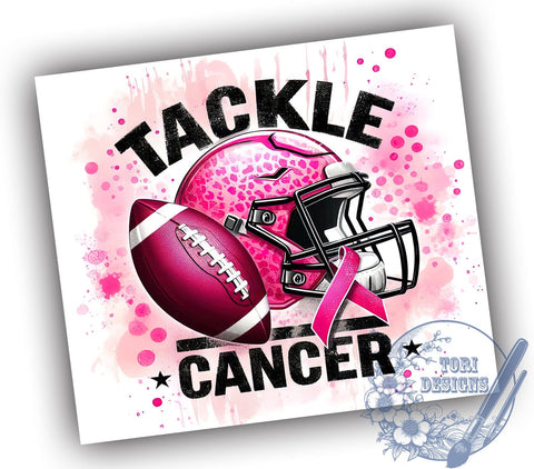 Breast Cancer Awareness Tumbler, Tackle Cancer Design, 20oz Sublimation Wrap, Inspirational Cancer Gift, Pink Ribbon Art, Support Cancer Awareness, Digital Download Sublimation ToriDesigns 