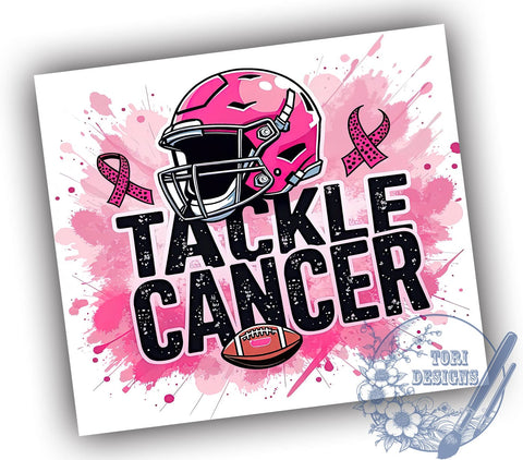 Breast Cancer Awareness Tumbler, Tackle Cancer Design, 20oz Sublimation Wrap, Inspirational Cancer Gift, Pink Ribbon Art, Support Cancer Awareness, Digital Download Sublimation ToriDesigns 