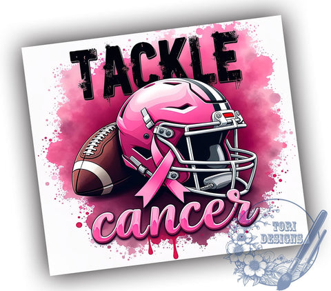 Breast Cancer Awareness Tumbler, Tackle Cancer Design, 20oz Sublimation Wrap, Inspirational Cancer Gift, Pink Ribbon Art, Support Cancer Awareness, Digital Download Sublimation ToriDesigns 