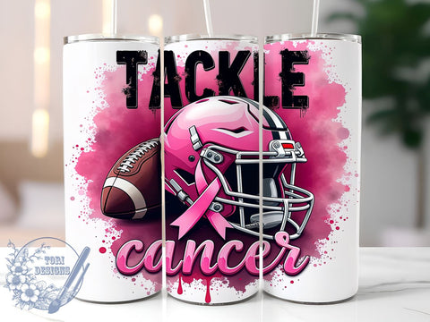 Breast Cancer Awareness Tumbler, Tackle Cancer Design, 20oz Sublimation Wrap, Inspirational Cancer Gift, Pink Ribbon Art, Support Cancer Awareness, Digital Download Sublimation ToriDesigns 
