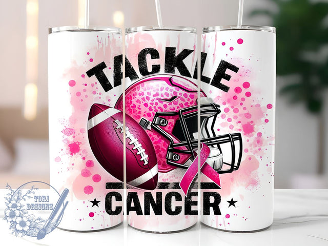 Breast Cancer Awareness Tumbler, Tackle Cancer Design, 20oz Sublimation Wrap, Inspirational Cancer Gift, Pink Ribbon Art, Support Cancer Awareness, Digital Download Sublimation ToriDesigns 