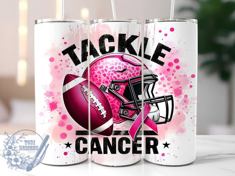 Breast Cancer Awareness Tumbler, Tackle Cancer Design, 20oz Sublimation Wrap, Inspirational Cancer Gift, Pink Ribbon Art, Support Cancer Awareness, Digital Download Sublimation ToriDesigns 