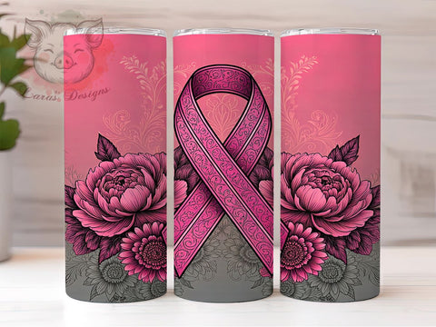 Breast Cancer Awareness Tumbler Wrap, Awareness Ribbon Design, 20oz Tumbler Wrap, Pink Ribbon Gift, Cancer Awareness Decor, Support Breast Cancer, Sublimation Drinkware Sublimation Lara' s Designs 