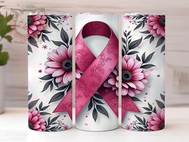 Breast Cancer Awareness Tumbler Wrap, Awareness Ribbon Design, 20oz Tumbler Wrap, Pink Ribbon Gift, Cancer Awareness Decor, Support Breast Cancer, Sublimation Drinkware Sublimation Lara' s Designs 