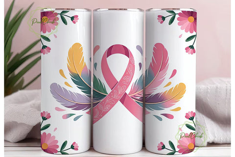Breast Cancer Awareness Tumbler Wrap Sublimation PixelChick 