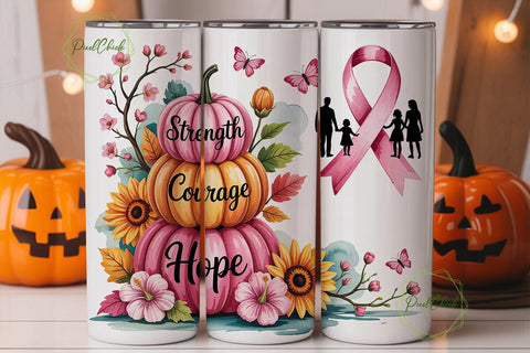 Breast Cancer Awareness Tumbler Wrap Sublimation PixelChick 