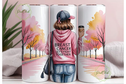 Breast Cancer Awareness Tumbler Wrap Sublimation PixelChick 