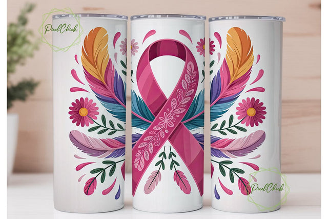 Breast Cancer Awareness Tumbler Wrap Sublimation PixelChick 