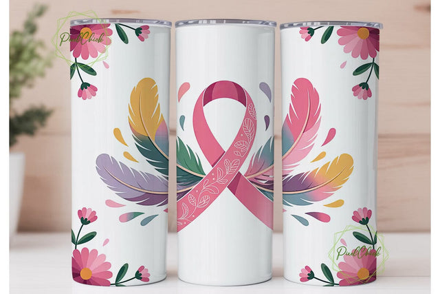 Breast Cancer Awareness Tumbler Wrap Sublimation PixelChick 