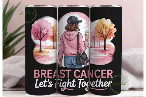 Breast Cancer Awareness Tumbler Wrap Sublimation PixelChick 