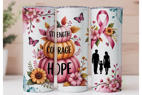 Breast Cancer Awareness Tumbler Wrap Sublimation PixelChick 