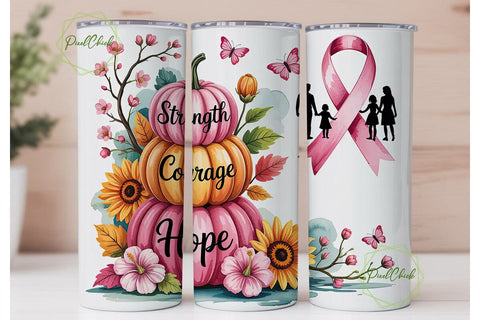 Breast Cancer Awareness Tumbler Wrap Sublimation PixelChick 