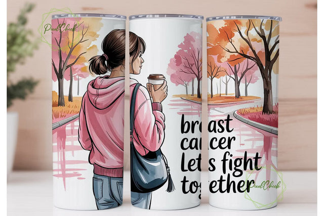 Breast Cancer Awareness Tumbler Wrap Sublimation PixelChick 