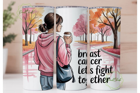 Breast Cancer Awareness Tumbler Wrap Sublimation PixelChick 