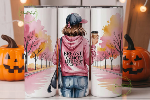 Breast Cancer Awareness Tumbler Wrap Sublimation PixelChick 